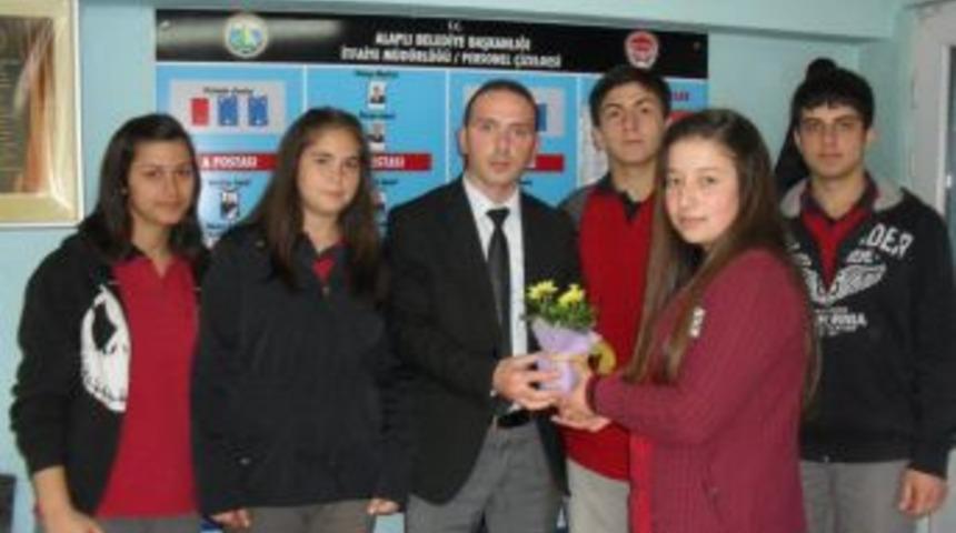 &Ouml;ğrenciler Alaplı itfaiyesini ziyaret etti
