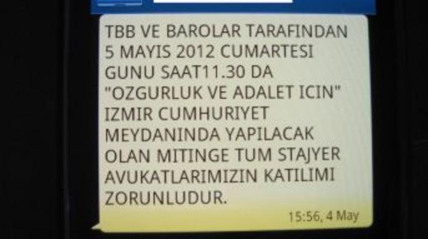 Barodan &ouml;zg&uuml;rl&uuml;k mitingine zorunlu katılım mesajı