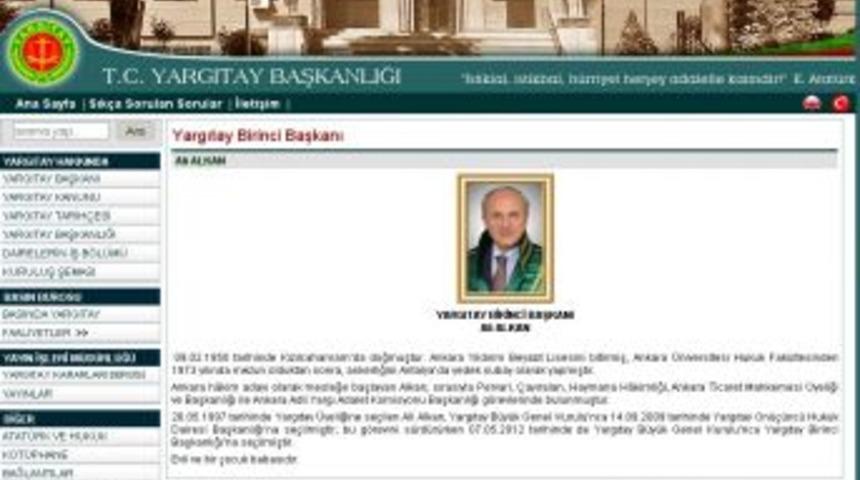 Yargıtay'ın internet sitesinde başkanlık değişimi