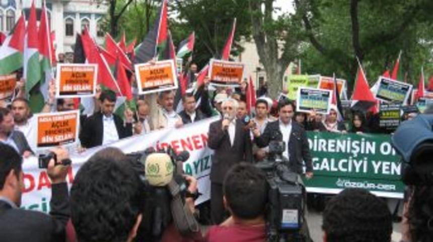 Filistinlilerin a&ccedil;lık grevine İstanbul'dan destek