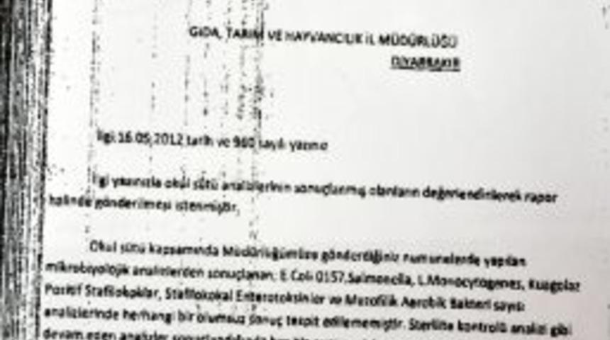 Diyarbakır&rsquo;daki Okul S&uuml;t&uuml; Laboratuvar Sonu&ccedil;ları Temiz &Ccedil;ıktı