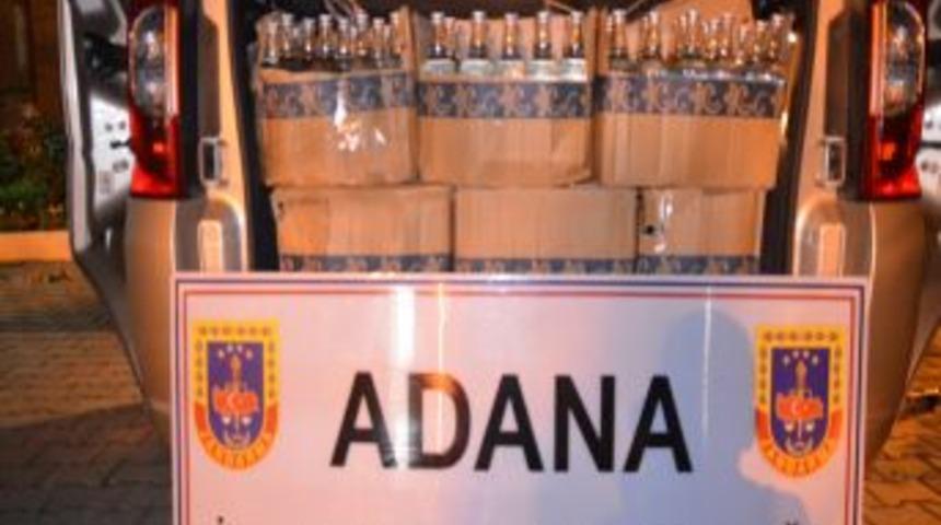Adana'da 825 Şişe Ka&ccedil;ak I&ccedil;ki Ele Ge&ccedil;irildi