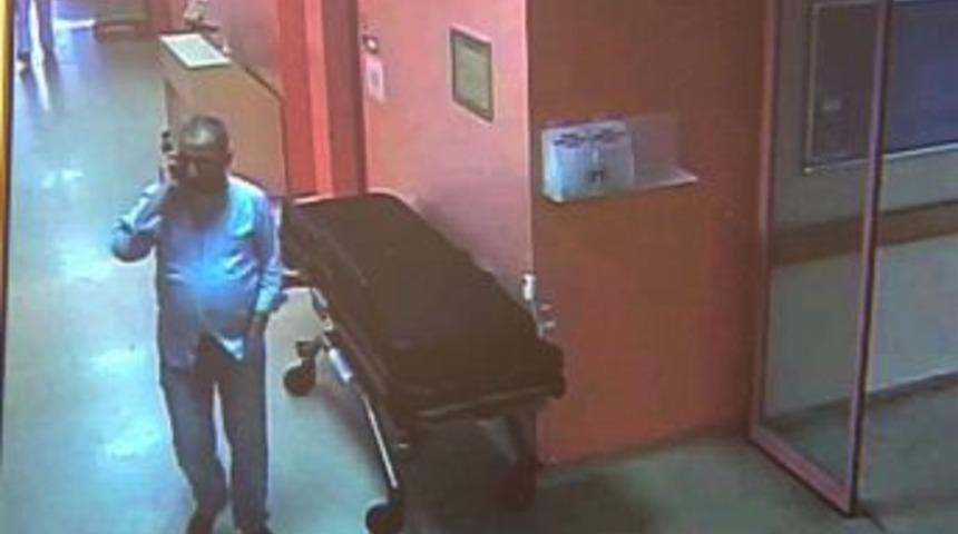 Hastane Koridorlarındaki Hırsız Kamerada