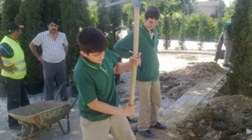 &Ouml;ğrenciler Ağa&ccedil; Dikti