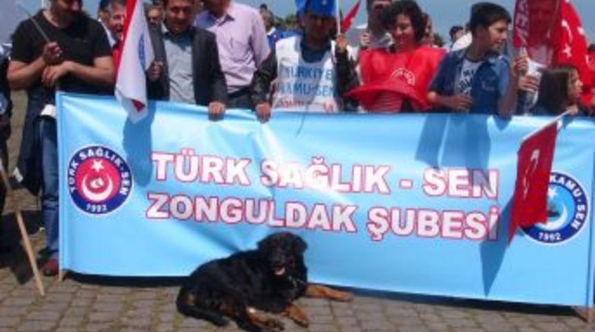 Zonguldak'ta Sendikacılar Iş Bırakma Eylemi