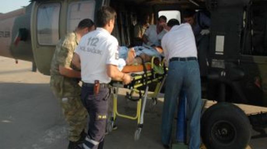 Yaralı Çoban, Askeri Helikopterle Hastaneye Kaldırıldı