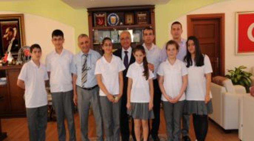 Hasan Ali Y&uuml;cel İlk&ouml;ğretim Okulu'ndan Başkan Kocamaz'a Ziyaret