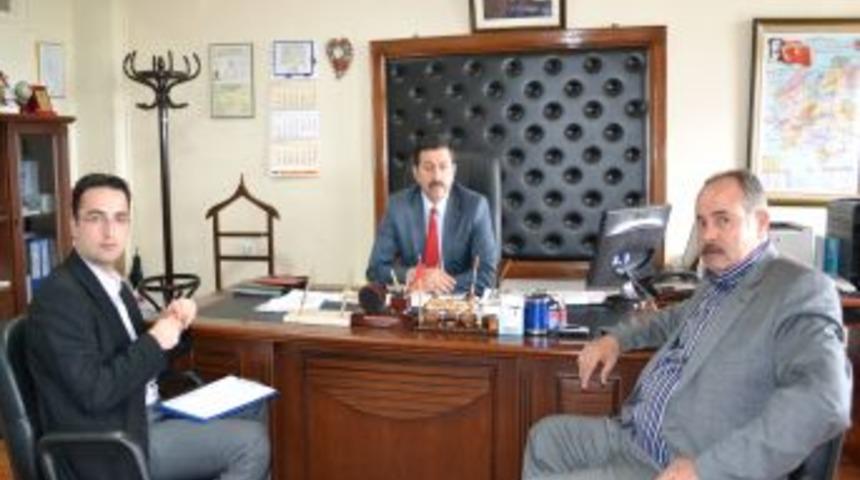 Bayburt Bılım Sanayı Ve Teknolojı İl M&uuml;d&uuml;r&uuml; Kahraman, Erzurum Bilim Ve Sanayi Teknoloji İl M&uuml;d&uuml;r&uuml; Aydın'ı Ziyaret Etti