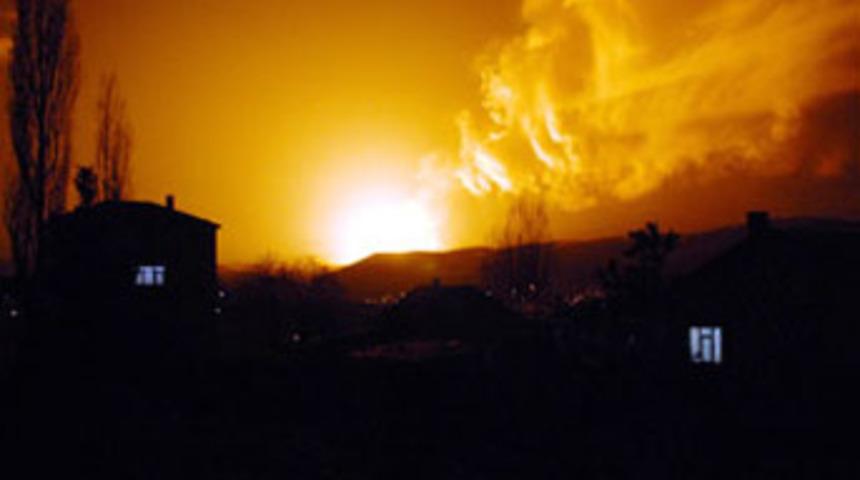 Doğalgaz boru hattında patlama