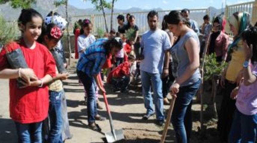 Sodes Projesi Kapsamında G&ouml;n&uuml;ll&uuml; &Ouml;ğrenciler Fidan Dikti