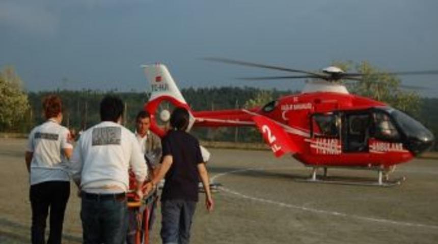 Harmancık'ta Beyin Kanaması Ge&ccedil;iren Hastanın İmdadına Hava Ambulansı Yetişti