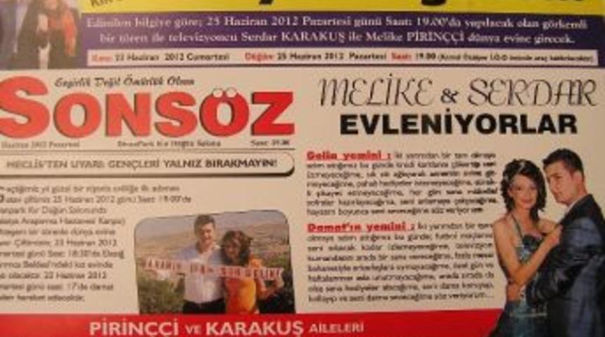 Gazete Sayfası Gibi D&uuml;ğ&uuml;n Davetiyesi