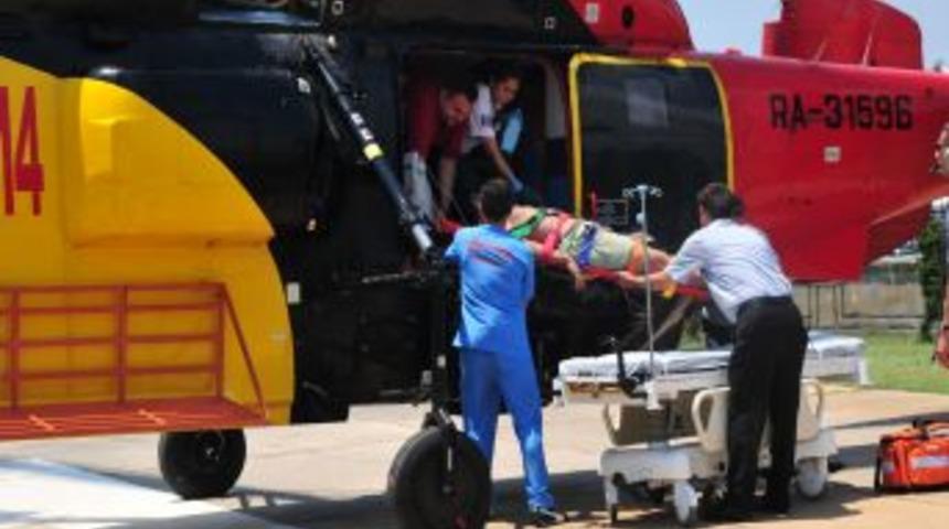 Tatilde Kalp Krizi Ge&ccedil;irince Yangın S&ouml;nd&uuml;rme Helikopteri Ile Taşındı