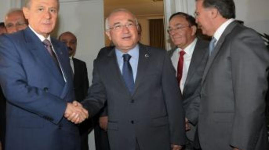 Meclis Başkanı &Ccedil;i&ccedil;ek Ile Bah&ccedil;eli G&ouml;r&uuml;şmesi Başladı