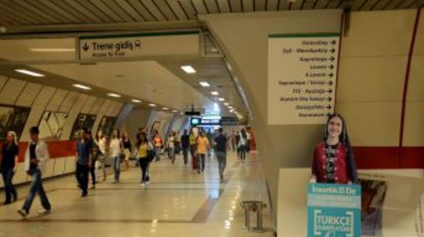 T&uuml;rk&ccedil;e Olimpiyatı Fotoğrafları Metro Istasyonunda