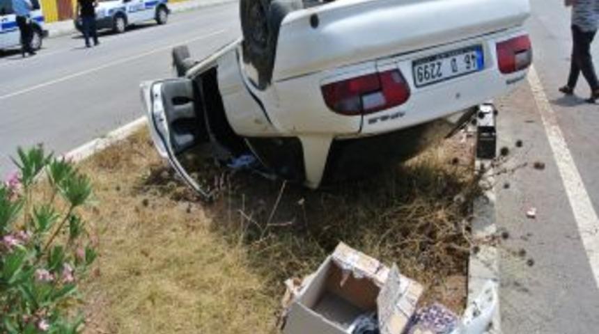 Otomobil Takla Attı: 1 Yaralı