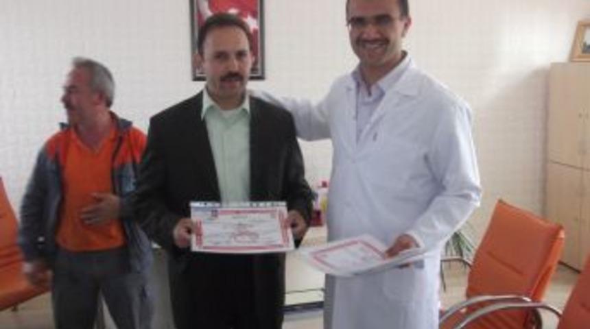 İlk Yardım Eğitimi Alan Belediye Personeline Sertifikaları Verildi