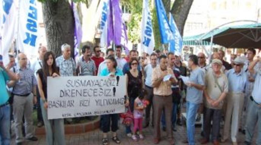 &Ccedil;aycuma'da Kesk &Uuml;yeleri Y&ouml;neticilerinin G&ouml;zaltına Alınmasını Protesto Etti