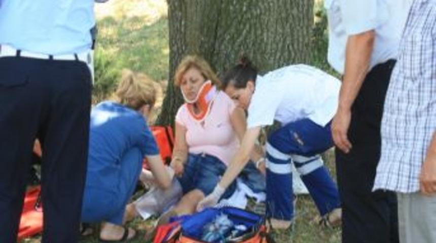 Şarampole Uçan Araçta 1 Kişi Yaralandı