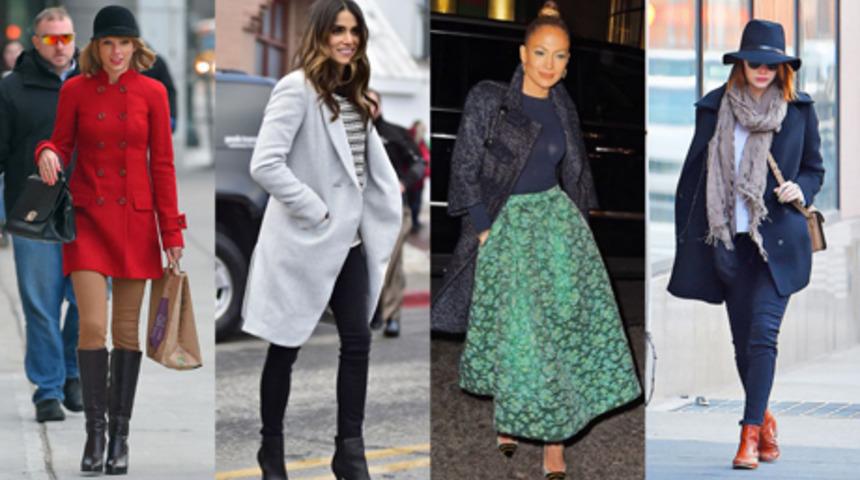 &Uuml;nl&uuml;lerin kış sokak stili