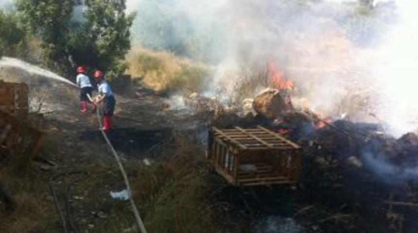 Boş Arazide &Ccedil;ıkan Ot Yangını Ev Ve Ağa&ccedil;lara Sı&ccedil;ramadan S&ouml;nd&uuml;r&uuml;ld&uuml;