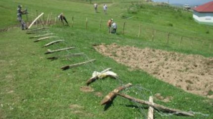 Korgan&rsquo;da Yayla Ve Meralardaki Tel &Ouml;rg&uuml;ler Yıkılıyor