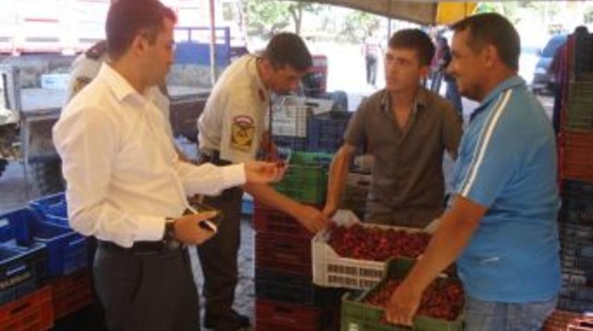 Kaymakam İshak &Ccedil;ınar&rsquo;dan Meyve Alım Merkezine Ziyaret
