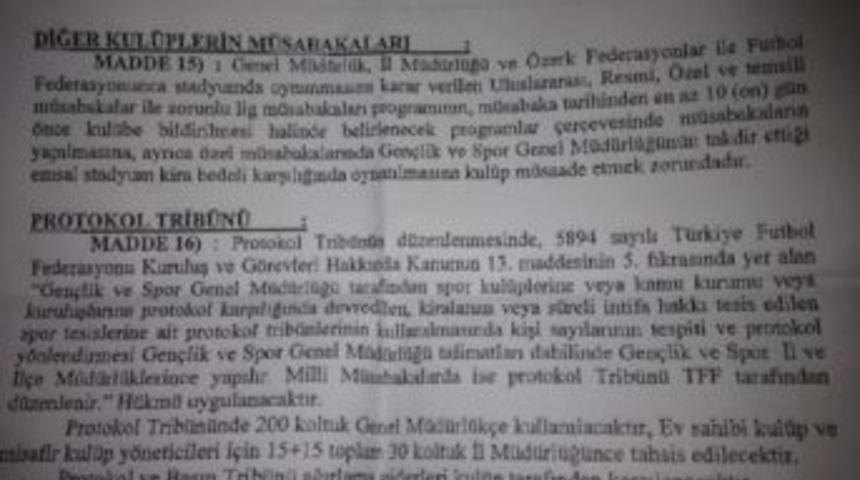 Akhisarspor&rsquo;a 19 Mayıs Stadı İ&ccedil;in Gelen Resmi Yazı Yayınlandı