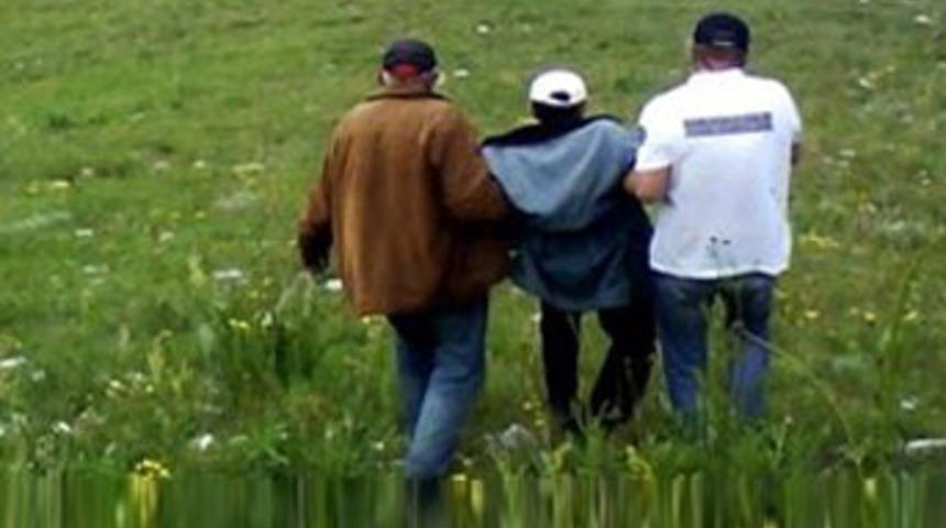 Ayı taşla yaraladı