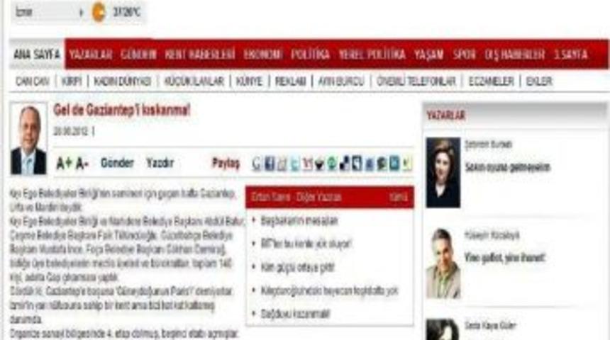 Gaziantep İzmir Basınında