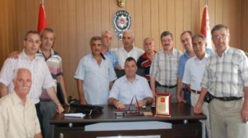 Muhtarlardan Emniyet M&uuml;d&uuml;r&uuml;ne Veda Ziyareti
