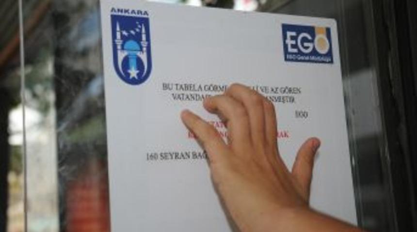 EGO'dan G&ouml;rme Engelliler I&ccedil;in &Ouml;zel G&uuml;zergah Plakası