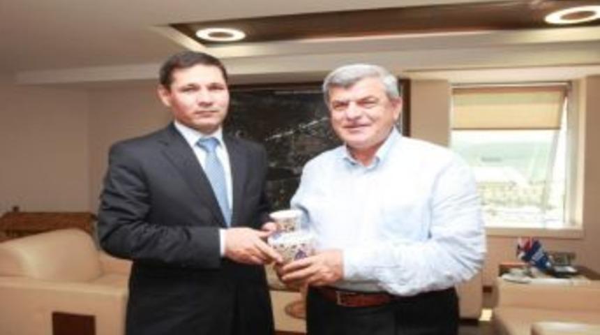 Adana'ya Atanan Sgk İl M&uuml;d&uuml;r&uuml;'nden Başkana Veda Ziyareti