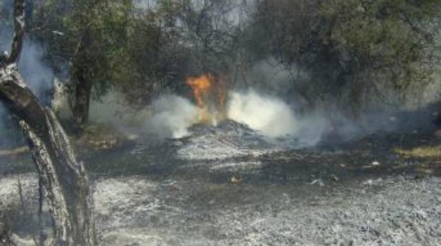 Edremit&rsquo;te Cam Kırıkları Yangın &Ccedil;ıkardı