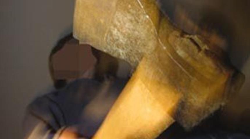 Kardeşini balta ile kesti