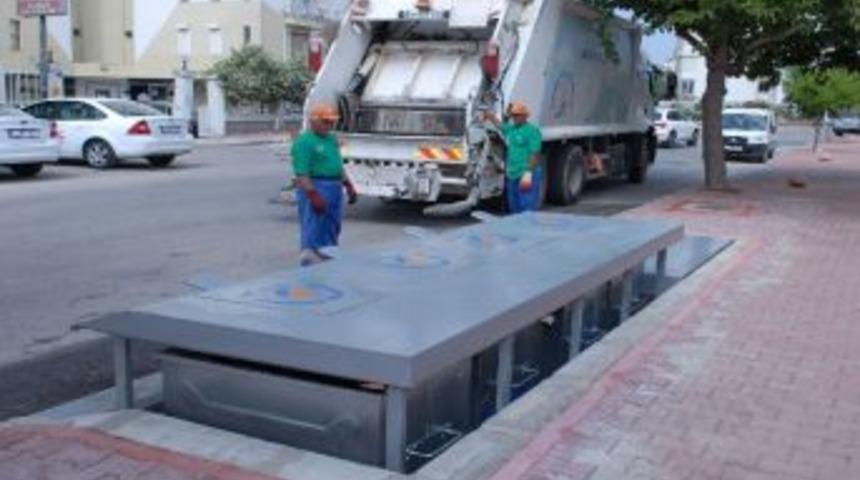 Muratpaşa&rsquo;da &Ccedil;&ouml;p Konteynerleri Yer Altında