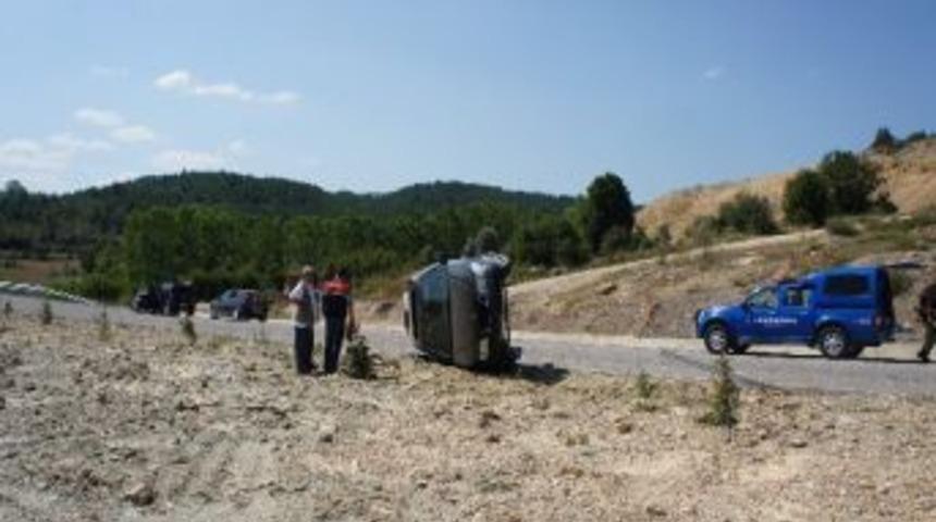 Aracını Mucura Kaptıran S&uuml;r&uuml;c&uuml;, Takla Attı