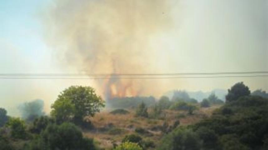 &Ccedil;eşme'de Makilik Alandaki Yangın Kontrol Altına Alındı