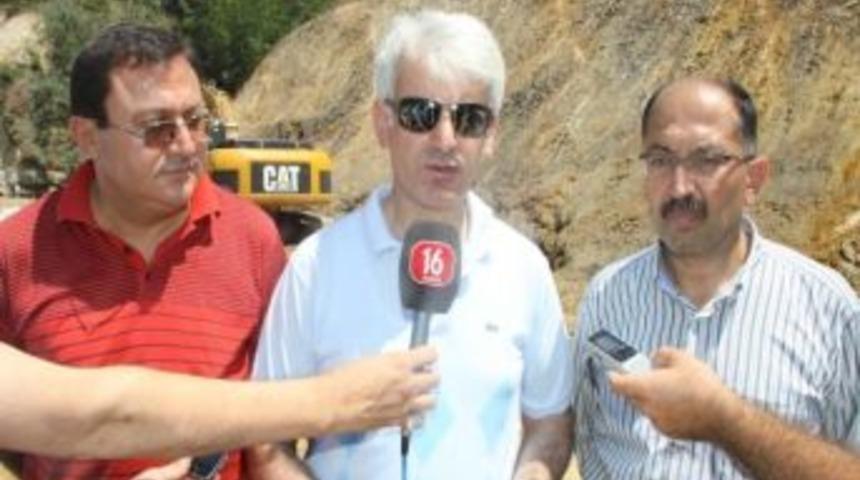 Şahin'den İneg&ouml;l'deki Yol Yapım &Ccedil;alışmalarına Yakın Takip