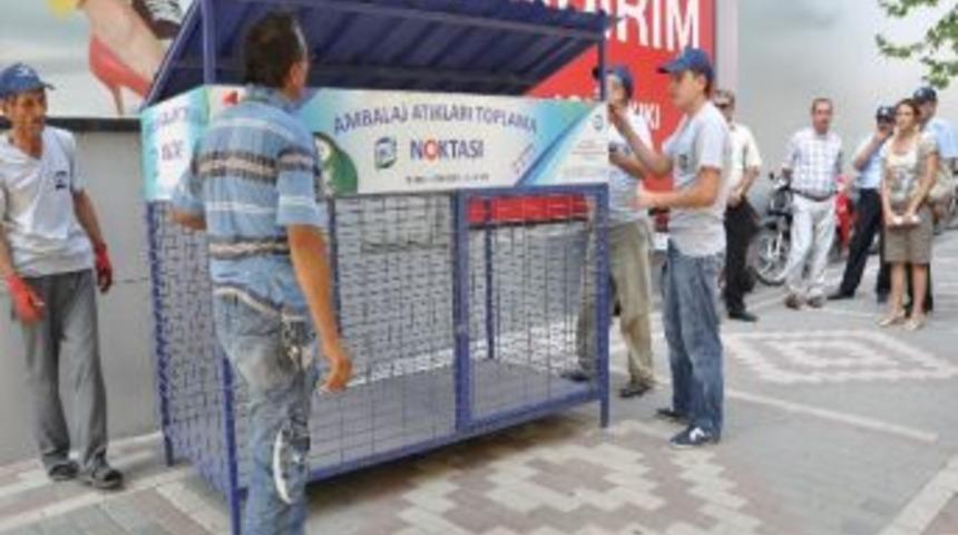 Soma&rsquo;da Mahallelere Atık Ambalaj Kumbaraları Yerleştirildi