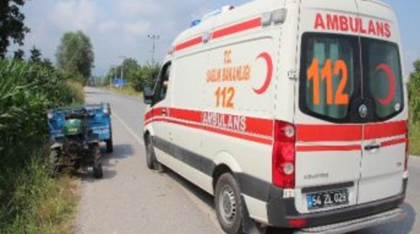 Tarım Aracı Devrildi: 1 Yaralı