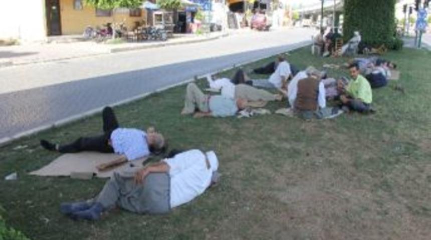 Metro K&ouml;pr&uuml;s&uuml; Altında Serinliyorlar