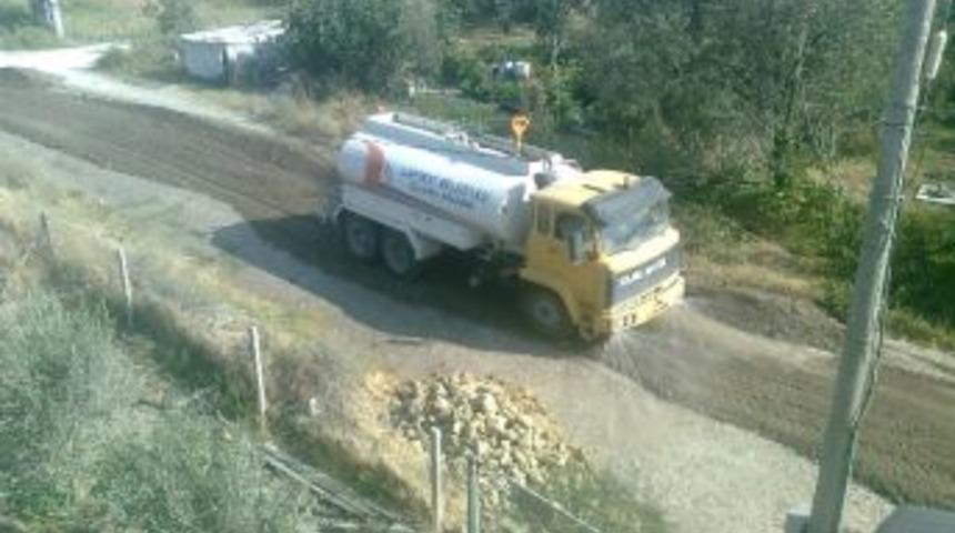 Lapseki'de Yol &Ccedil;alışmaları Devam Ediyor