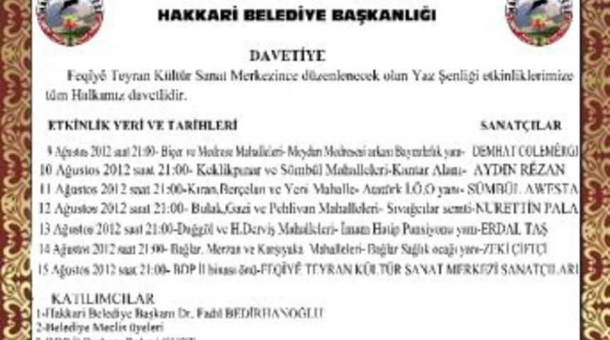 Hakkari&rsquo;de Yaz Şenliğine Davet