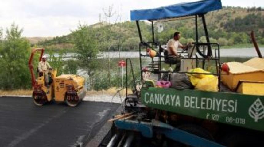 Eymir G&ouml;l&uuml; &Ccedil;evresi Asfaltlanıyor