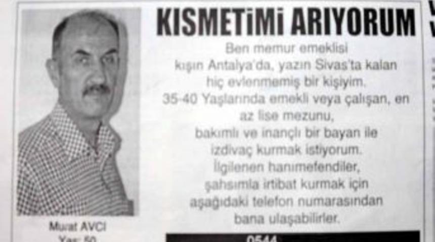Gazete Ilanıyla Eş Arıyor