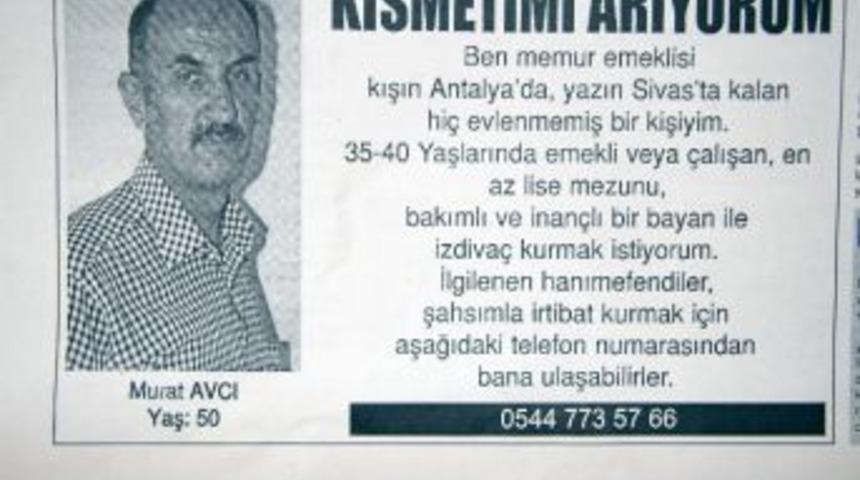 Kısmetini Gazete İlanıyla Arıyor