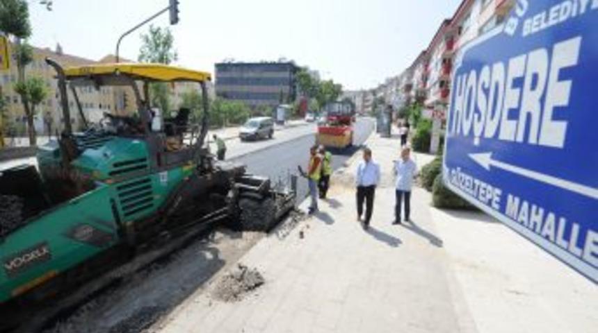 Altyapısı Yenilenen Hoşdere Caddesi Asfaltlanıyor