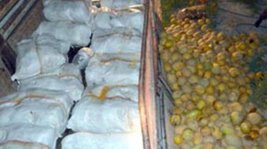 Kavun kamyonunda 900 kilo esrar