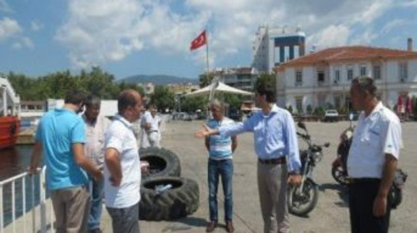 Erdek Belediye Başkanı Aysan Erdek İskelesindeki &Ccedil;alışmaları İnceledi